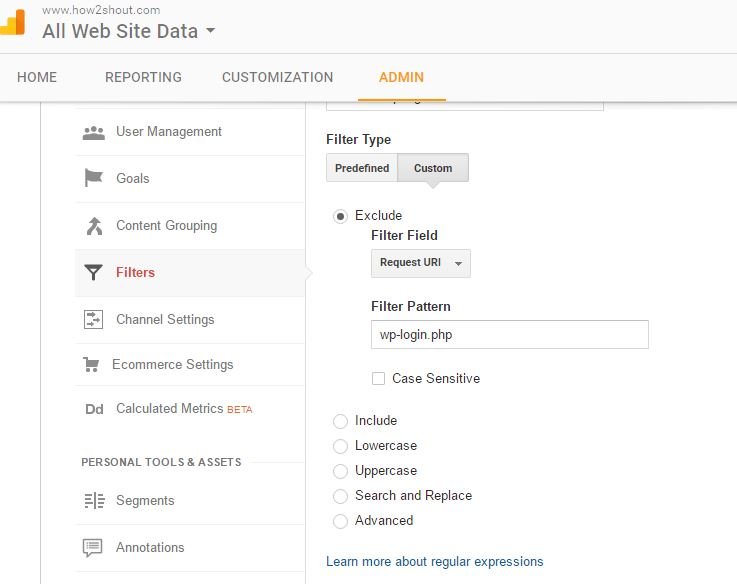 Filtro do Google Analytics