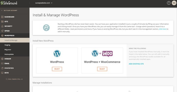 Instalando o WordPress no SiteGround