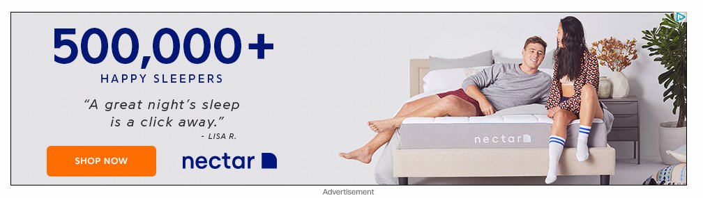 Exemplo de depoimento de publicidade visual Nectar Sleep.