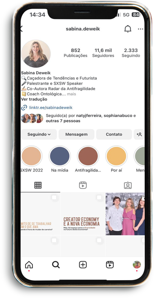 Mockup de Celular Redes Sociais 0002 SM SABINA Offweb Gerenciamento de Instagram